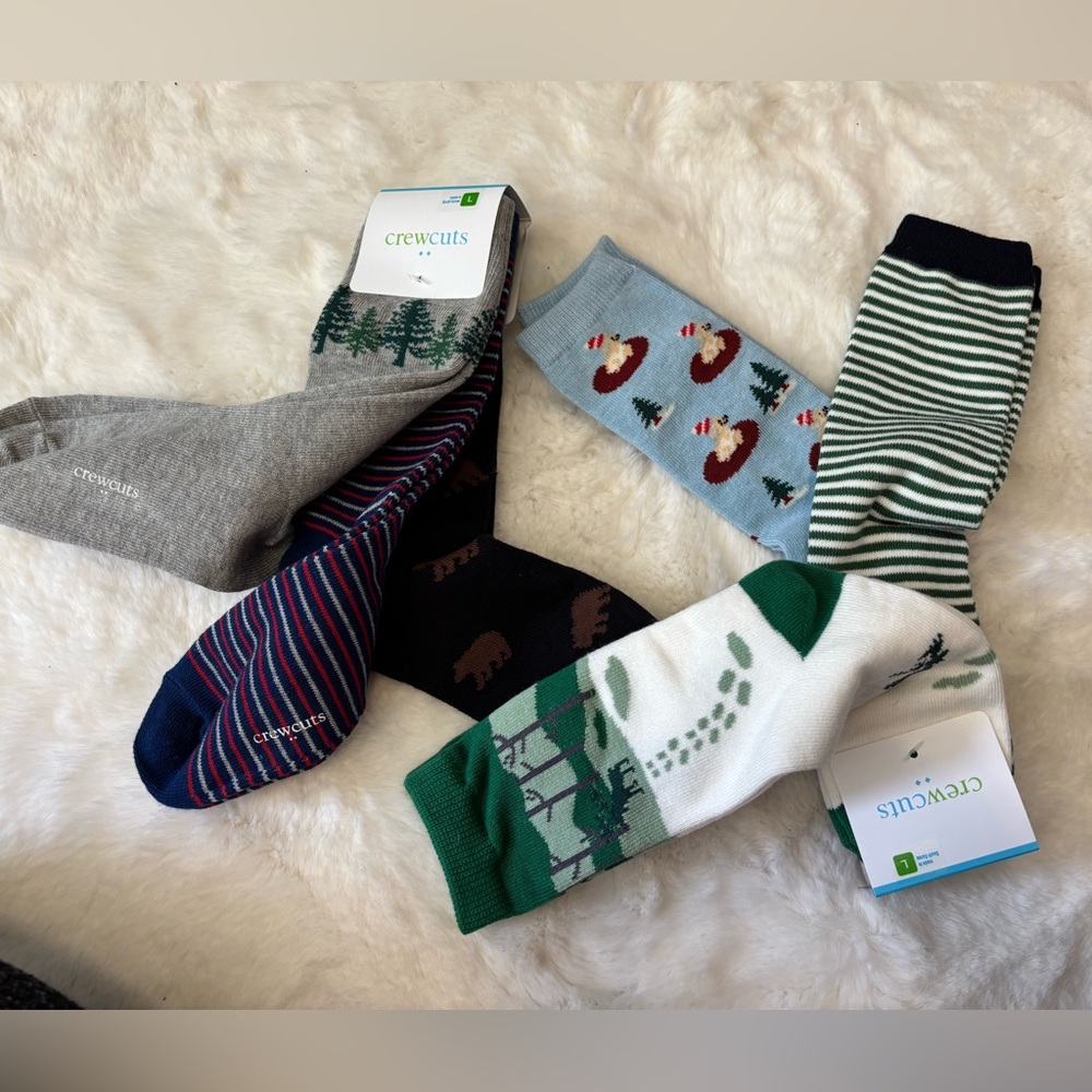 NWT. Crewcuts kids Patterned Socks - six pair total